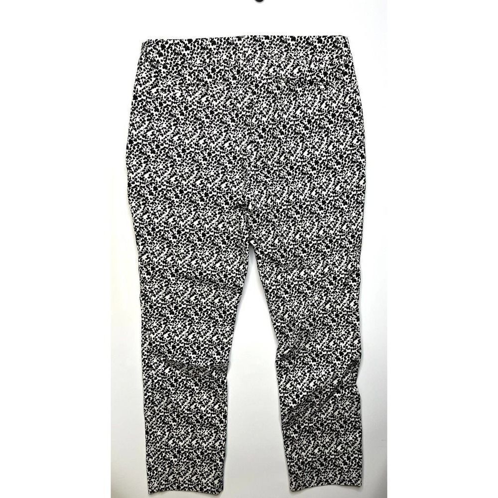 Jasmine and Juliana Women's Skinny Floral Pants Black and White Medium Size 8